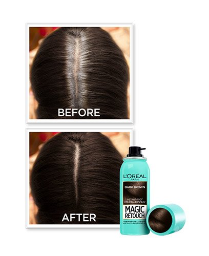 OAP HAIRCOLOR MAGIC RETOUCH SPRAY 비포 애프터 ChatainFonce